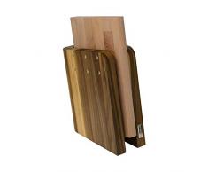Arte Legno 86 Messerblock und Schneidebrett 6 Knives Walnuss/Natur