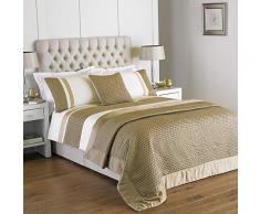Riva Home Honeycomb Bettwäsche Set, Polycotton, Gold, Einzelbett