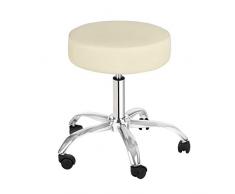 AdirMed Lux Höhenverstellung Hocker - Pneumatische Rollen Drehhocker - Vielseitig Mobilität & Elevation (Beige)