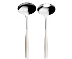 Bugatti GLAU-021F14/15 Glamour Salatbesteck, SAN/Edelstahl, 16 x 26 x 3 cm, elfenbeinfarben, 2-teilig