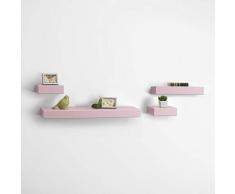 MELANNCO Chunky Ledge 4er-Set, Espresso Set of 4 Used-Pink