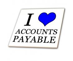 3dRose CT 224037 _ 1 I Love Buchhaltung Blue-Ceramic Fliesen, 10,2 cm