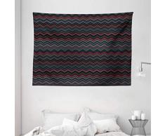 Rot und Schwarz Gobelin von ambesonne, Abstrakt Geometrische Hälfte Dreiecke Quadrate Labyrinth inspiriert Bild zum Aufhängen, für Schlafzimmer Wohnzimmer Wohnheim, anthrazit grau und weiß, Textil, Multi 13, 80 W By 60 L