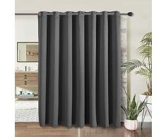 WONTEX Wondertex Raumteiler Verdunkelungsvorhänge für Schlafzimmer und Wohnzimmer, 1 Paneel 10ft Wide x 9ft Tall grau