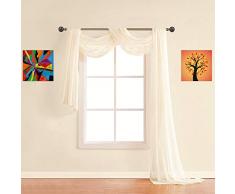 Warm Home Designs Premium Qualität Zoll Sheer Beige Fenster Schal. Alle Extra Lang Querbehang Schals Großartig Aussehen als Fenster Topper für jeden Raum im Haus., Polyester-Mischgewebe, dunkelgrau, 1 Scarf: 56 x 144