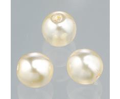 efco - 6 mm, 40 Stück, Glaswachsperlen Luster Cream