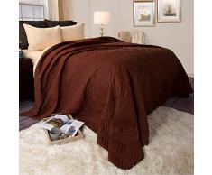 Lavish Home Steppdecke, einfarbig König King Schokoladenbraun