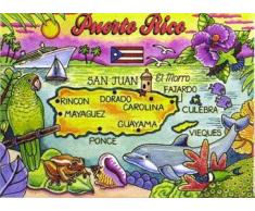 World By Shotglass Puerto Rico Karibik Kühlschrank Collector s Souvenir Magnet 6,3 x 8,9 cm