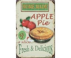 Home Made Apple Pie Fresh &Delicious, Kaffee-Metallschild, Wand Deko Schild, Größe 20.32 cm x 30.48 cm