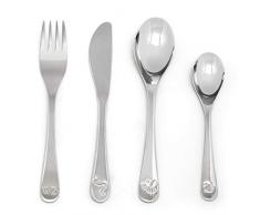 Glänzendes 4 teiliges Edelstahl Kinderbesteck Set Insekten