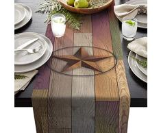Leinen Jute, Tischläufer für Kommode Schals, natürliche kanadische Rockies und Eisseen, Küche Tischläufer für Abendessen, Urlaub, Partys, Hochzeit, Events, Dekoration – 14 By 72 Inch Star-004fad1424