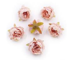 Künstliche Blumenköpfe in Großhandel zum Basteln, Pfingstrose, Seide, Blumenkopf, Hochzeitsdekoration, Party, Festival, Heimdekoration, Dekokranz, künstliche Blumen, 15 Stück, 5 cm champagnerfarben