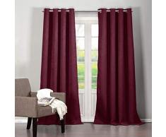 Unbekannt Duck River Textiles – Quincy Solid Kunstseide texturierte Verdunklungsvorhänge für Schlafzimmer, Wohnzimmer – Set von 2 Paneelen, 101,6 x 213,4 cm, Himbeere