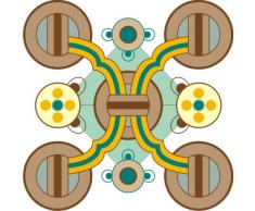 Indigos 4051719908107 Wandtattoo MD080 schÃ¶nes seriÃ¶ses Ornament 80 x 80 cm, bunt farbig