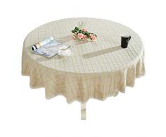 Batterien betrieben strapazierfähiger Baumwolle Leinen Tischdecke Kariert Rund Tischdecke für Home Küche Esszimmer, 142,2 cm – Rund, Grün Round - 70 inch Light Gray Plaid