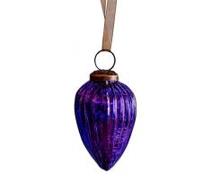 Bollywood Weihnachtskugeln, Tannenzapfen, 2,5 cm, Violett, 6 Stück