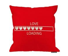 HGOD DESIGNS Love Kissenbezug, Valentinstag, lustiges Love Loading Design, Baumwolle, Leinen, Polyester, Dekoration, Sofa, Schreibtisch, Stuhl, Schlafzimmer, 40,6 x 40,6 cm 18x18 Inch A4-0118