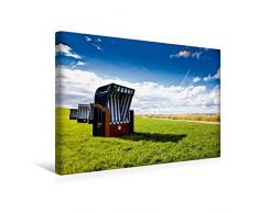 Premium Textil-Leinwand 45 x 30 cm Quer-Format Strandkorb | Wandbild, HD-Bild auf Keilrahmen, Fertigbild auf hochwertigem Vlies, Leinwanddruck von fotokrieger.de
