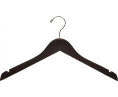 The Great American Hanger Company Kleiderbügel aus Holz, platzsparend, 43,2 cm, Espresso-Finish, gebürsteter Chrom, drehbarer Haken und Kerben, für Hemd, Jacke oder Kleid, 50 Stück