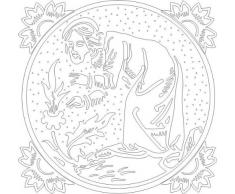 INDIGOS 4051095027898 Wandtattoo w261 Frau, Blume, Oma 120 x 114 cm, weiß