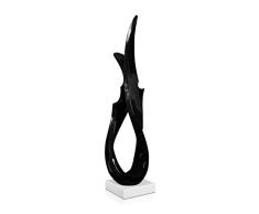 Arte Dal Mondo Kleine Verwandtschaft Energien Abstrakt Moderne Statue Harz Skulptur, Plastik, Schwarz, 61x15x17 cm