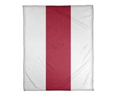 ArtVerse NFS Atlanta Football Stripes Decke Coral Fleece, 50 x 60, weiß und rot