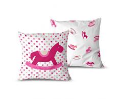 Rubio Hogar Blond Haus Kissenbezug Wippe 40 x 40 x 3 cm Rosa