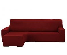 Martina Home Sofaüberwurf Chaiselongue, elastisch, Beige, Rot, Kurze Arme von 240 bis 280 cm
