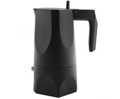 Alessi Ossidiana Espressomaschine, Gußaluminium/thermoplastischem Harz, Schwarz, 8.5 x 8.5 x 17 cm