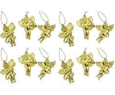 Needzo Christbaumschmuck, Weihnachtsengel, Kunststoff, Verschiedene Designs, 5,1 cm, goldfarben, 48 Stück
