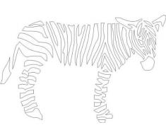 INDIGOS 4250380554839 Wandtattoo W056 Zebra Afrika 80 x 52 cm, weiß