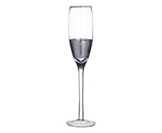 Premier Housewares Apollo Sektgläser, 4er Set, 210ml, Silver Croashatched Design