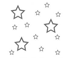 Kleb-drauf 13 Sterne-Aufkleber zur Dekoration von WÃ¤nden, Glasprodukten, Fliesen