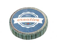 Lovely Casa Kapsel Sitzkissen, rund, Durchmesser 38 cm, Polyester, Blau, 38 x 38 cm