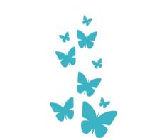 INDIGOS 4051095015284 Wandtattoo w183 Schmetterlinge 120 x 65 cm, türkis