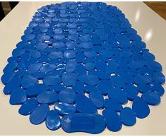 TIKE SMART Badewannenmatte Kieselstein, rutschfest Medium Blickdicht Hellblau