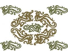 Indigos 4051719502831 Wandtattoo MD107 VÃ¶gel und Drachen 80 x 54 cm, bunt farbig