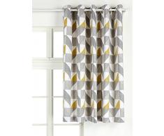 Julian Charles Delta Vorhang mit Ösen, 137 x 168 x 0,1 cm, Grau