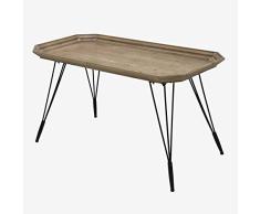Better & Best Rctg Rechteckiger Tisch groß Naturholz Eisenbeine Art Deco, Maße 119 x 59 x 65 cm, Material: Holz, Metall, Braun