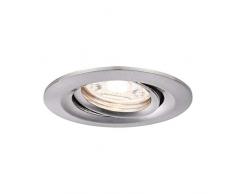 Paulmann 94294 Nova Mini LED Einbauleuchte Coin rund schwenkbar incl. 1x4 Watt Deckeneinbaustrahler Eisen gebürstet Einbaulampe Aluminium Warmweiß 2700 K, 4 W