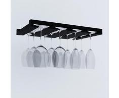 Artefakt Design macht, Weinglas Rack Dull Küchen oder Bar sieht toll aus für 6–12 Gläser unter Schrank einfach zu installieren, mit Schrauben Great Hanging Bar Glas Rack schwarz