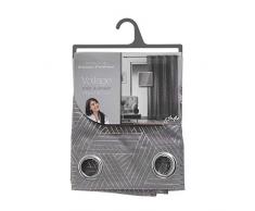 Douceur dIntérieur Ösenvorhang Luxury, 140 x 240 cm, Bedruckt, Metall, Grau/Roségold