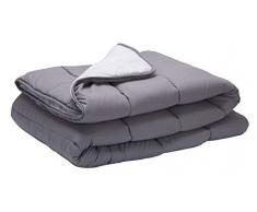 Pikolin Home rf03260pk180grs Bettdecke/Bettbezug, wendbar, Daunen, Herbst, 300 gr/m², 105, Baumwolle, Grau, Einzelbett, 220.0 X 150.0 x 3.0 cm