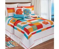 C&F Home 82082.8686 Steppdecke, Südsee, für Q/Full/Queen, Orange