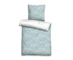 biberna 0004252 Feinbiber Deluxe Bettwäsche Garnitur mit Kopfkissenbezug (Baumwolle) 1x 155x200 cm + 1x 80x80 cm, türkis