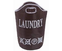 Amelitory Faltbare Wäschesäcke mit Griffen, leicht, langlebig, Wäschesack 1 Pack Coffee