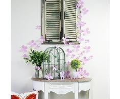 Walplus Pink 3D Blumen Wandaufkleber Ablösbar Selbstklebend Wandkunst Aufkleber Vinyl Heim Dekoration DIY Wohnzimmer Schlafzimmer Büro Dekor Tapete Kinderzimmer Geschenk, 9 X 9 CM