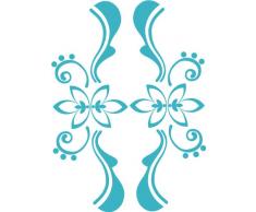 INDIGOS 4051095049456 Wandtattoo w424 Pflanze Blume 120 x 87 cm, türkis