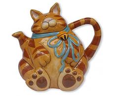 Blue Sky Keramik Katze Teekanne, 22,9 x 16,5 x 19,1 cm orange