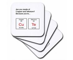 3dRose CST_173429_2 Are You aus Kupfer und Tellurium Because Youre Cute, Periodensystem Tischuntersetzer, 8 Stück